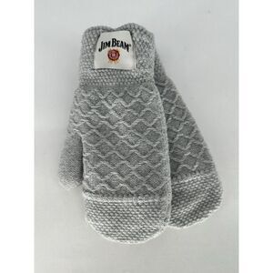 Jim Beam Whisky Authentic Logo Gray Knit‎ Mittens Gloves New Bourbon Memorabilia